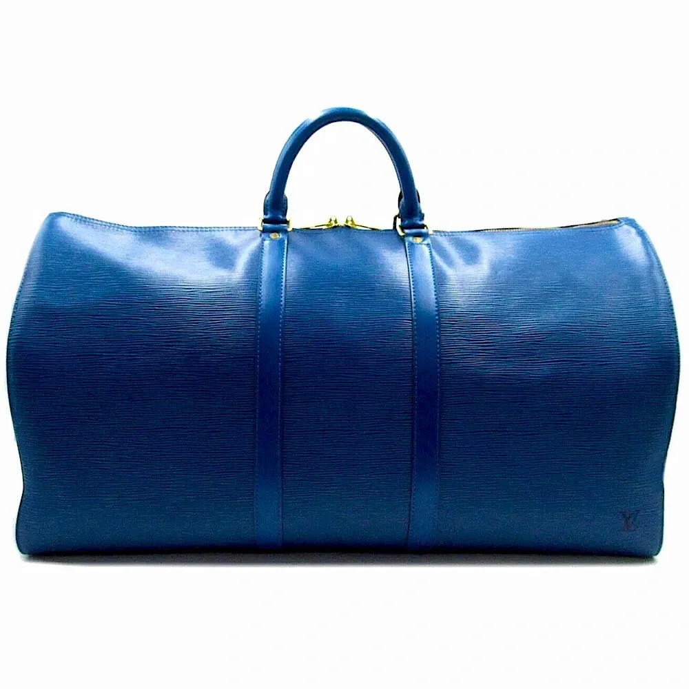 LOUIS VUITTON Blue Epi Leather Keepall 60 Boston Travel Duffel Bag SP0915 LV60